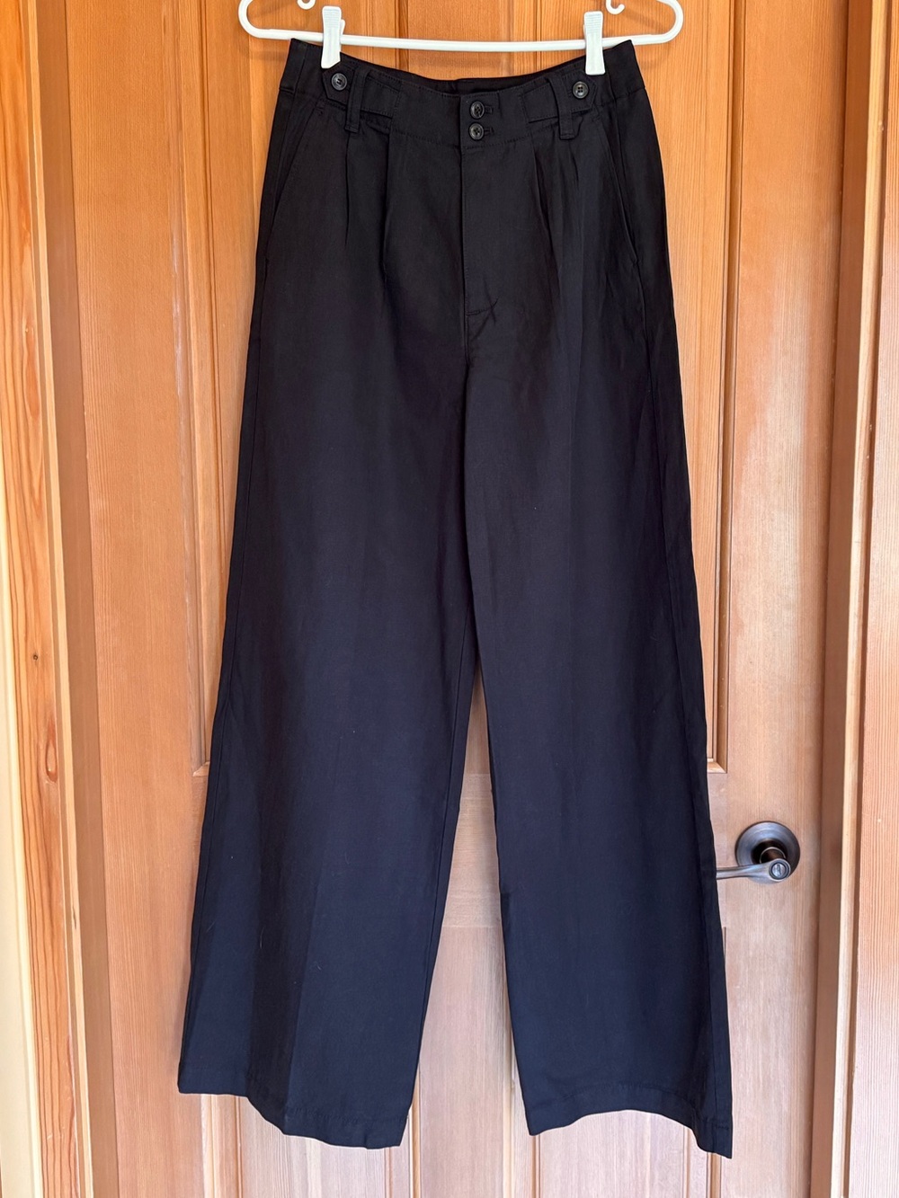 Madewell Harlow Wide-Leg Black Pants - 0/small